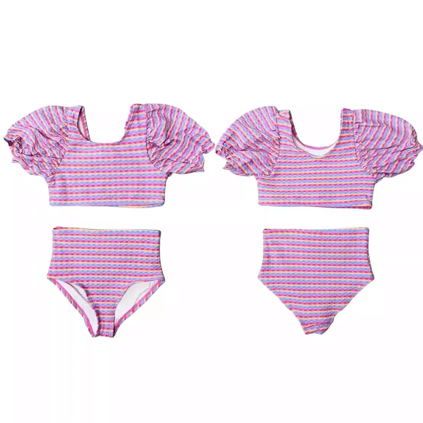 

Детский купальник 2026 года с пышными рукавами, раздельный, для девочек, пляжный, на молнии, цельный, для серфинга и водных игр