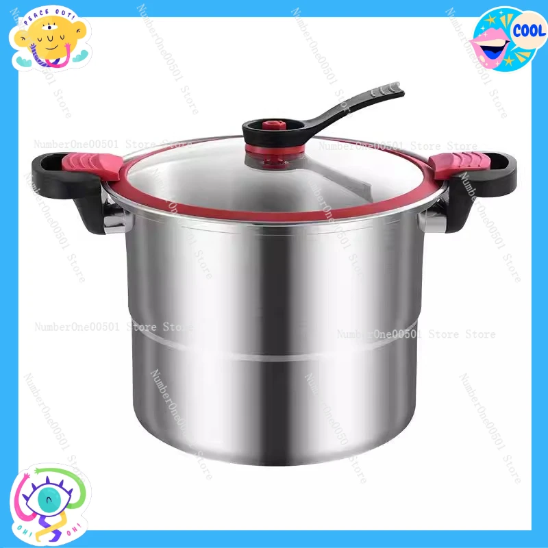 

304Stainless Steel MicroPressureCooker MultifunctionalHouseholdSmoldering Soup Pot Double Bottom Kitchen Stew Pot Large Capacity