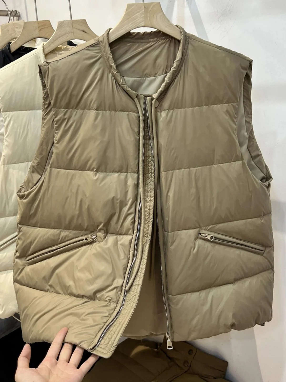 Vrouwen ort down Katoenen Vest 2024 Winter Warm Dstring ronde Ne Fce Gevoerd Pendelen Sle Thiened Rits Pure Kleur