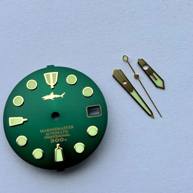 

Heimdallr Watch Parts 28.5mm Green Dial With Golden Watch Hand C3 Luminous Suitable For NH35/36 Movement