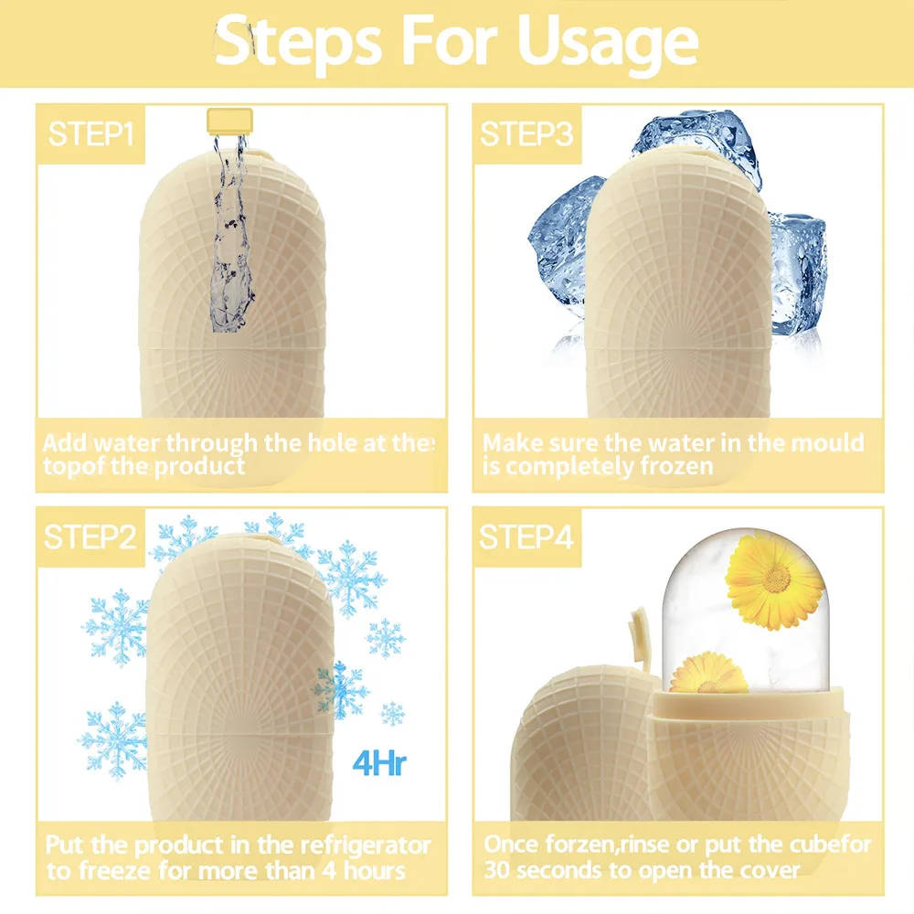 ซิลิโคน ICE Face Roller รูขุมขนหดตัวแม่พิมพ์น้ําแข็งสําหรับ Face Lifting Eye Puffiness ICE Facial Massager Roller Beauty Skin Care เครื่องมือ