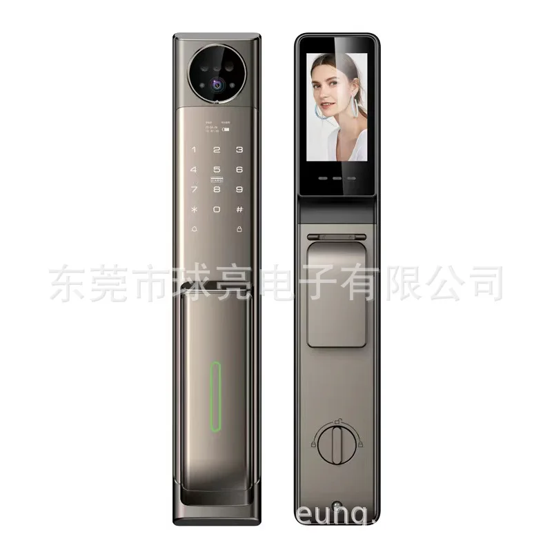 Automatic 3D facial recognition fingerprint lock graffiti wifi cat eye visual intercom ding ding smart lock