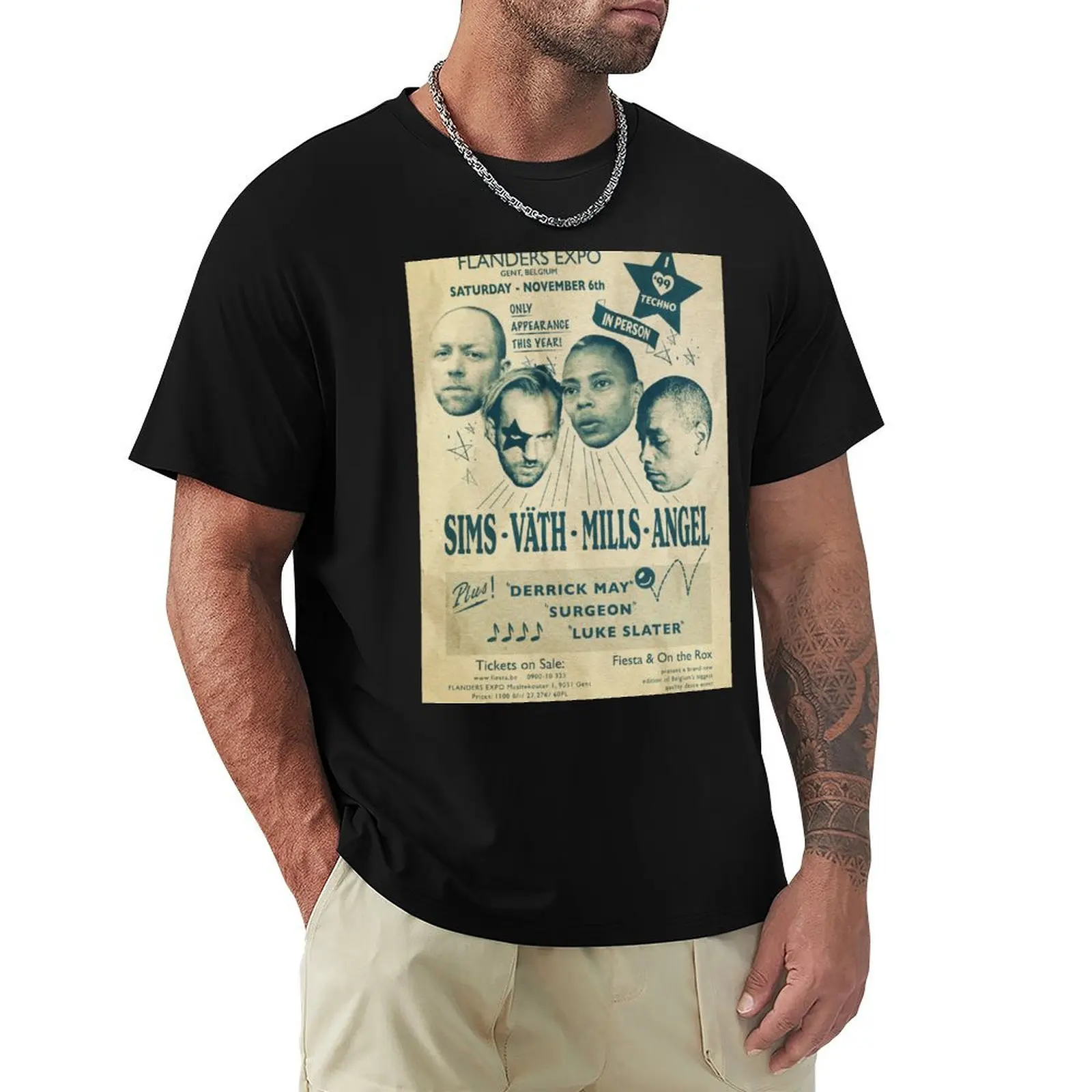 

I Love Techno Belgium Festival 1999 Jeff Mills Sven Vath Surgeon Ben Sims T-Shirt oversized t shirt t shirts for men cotton