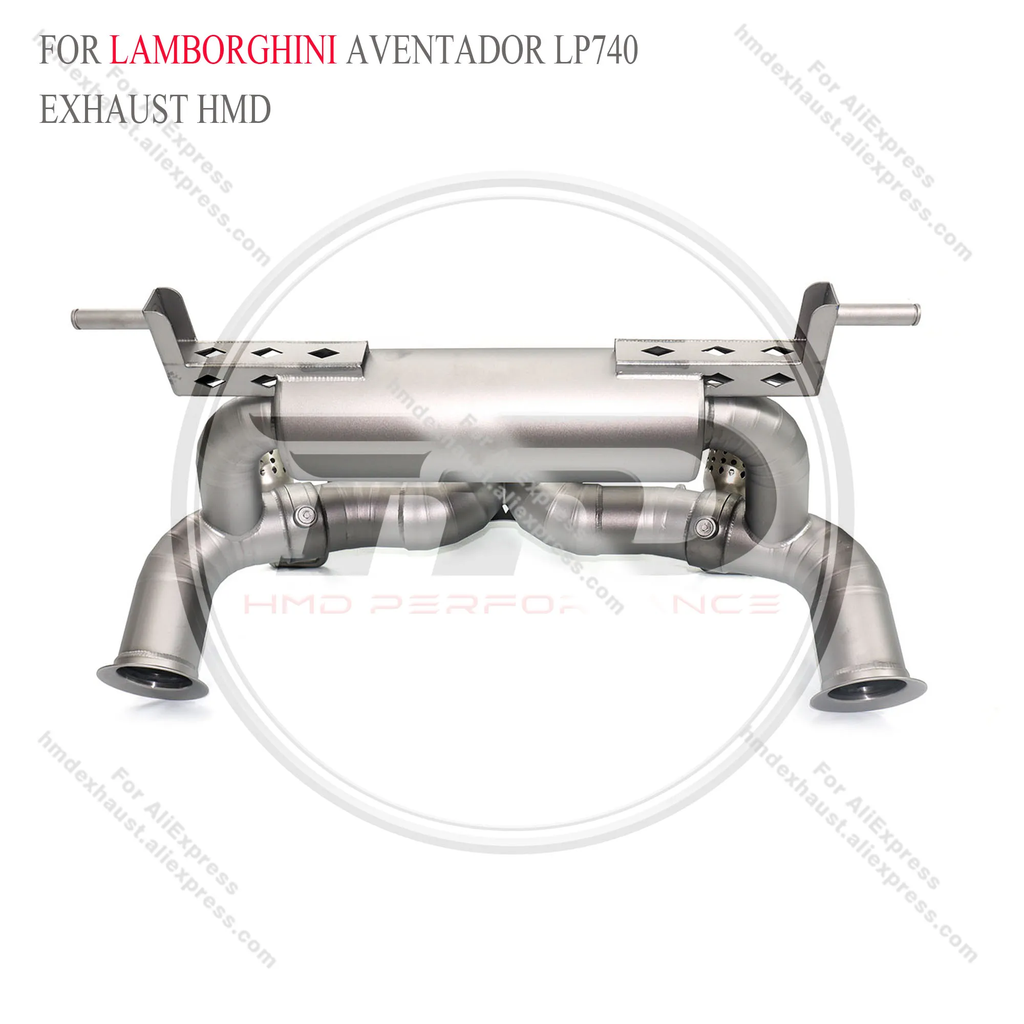 High Quality Catback For Lamborghini Aventador LP740 Titanium Alloy Exhaust System Vacuum Valve Racing Pipe Sand Blast HMD
