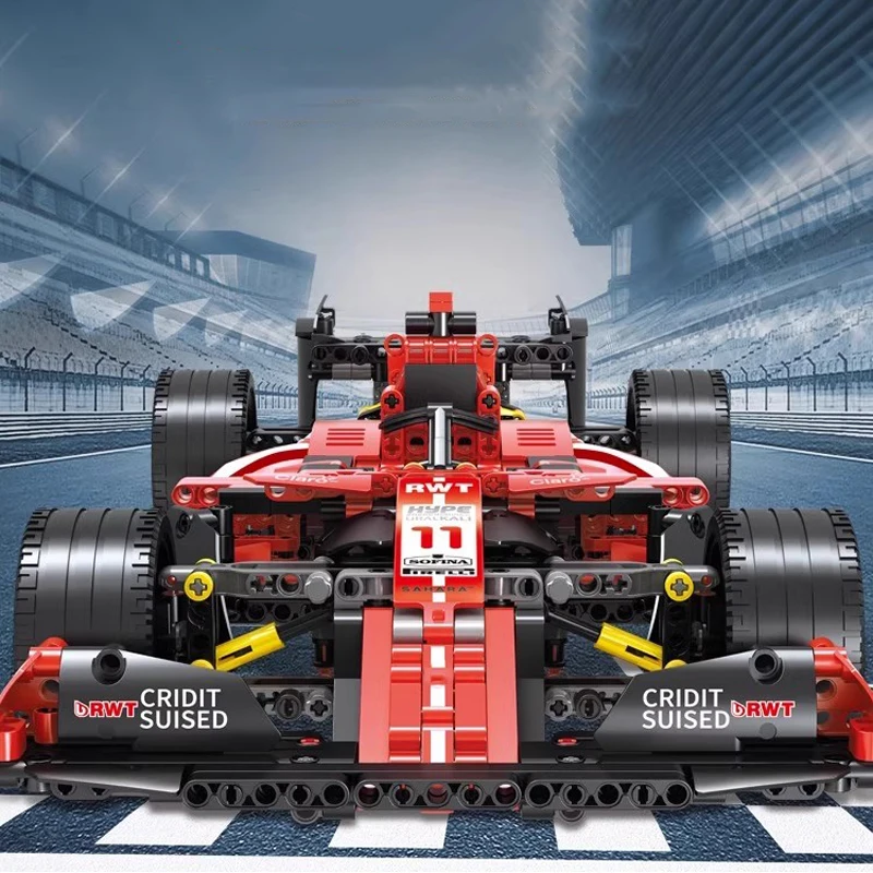 1280 pz Formula Tecnica Auto Da Corsa Building Blocks In Magazzino Rosso F Supercar Città Veicolo MOC Set Mattoni Giocattoli Per Il Regalo Dei Bambini