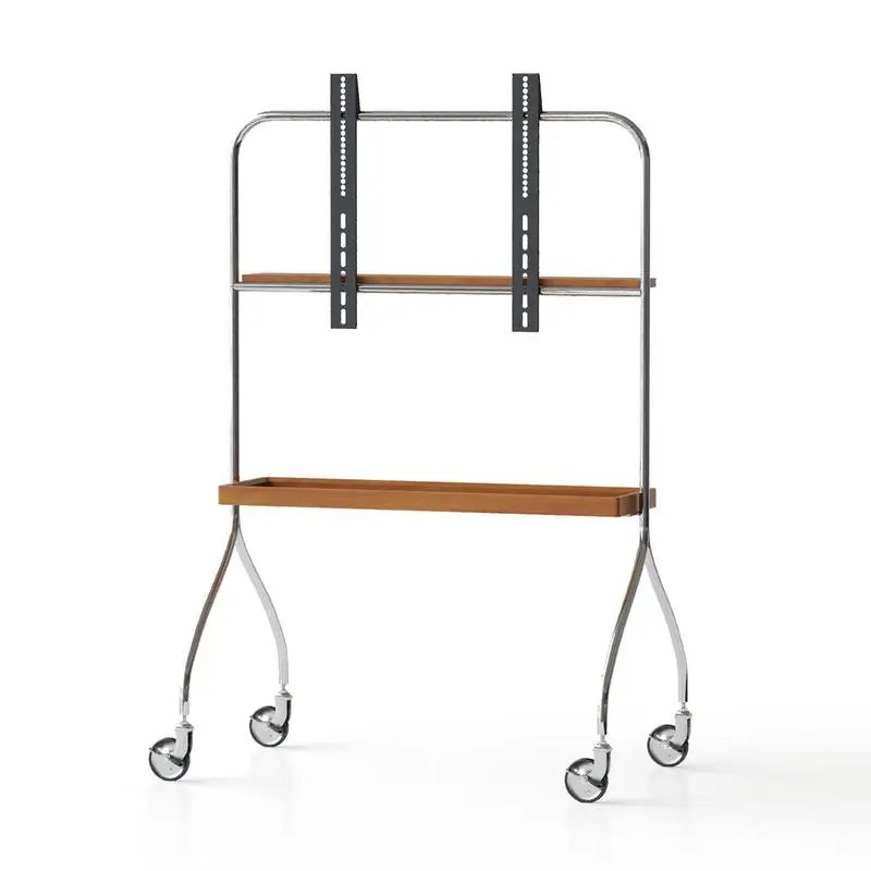 Antyczny brązowy mobilny stojak pod telewizor do montażu na podłodze i szafka na projektor