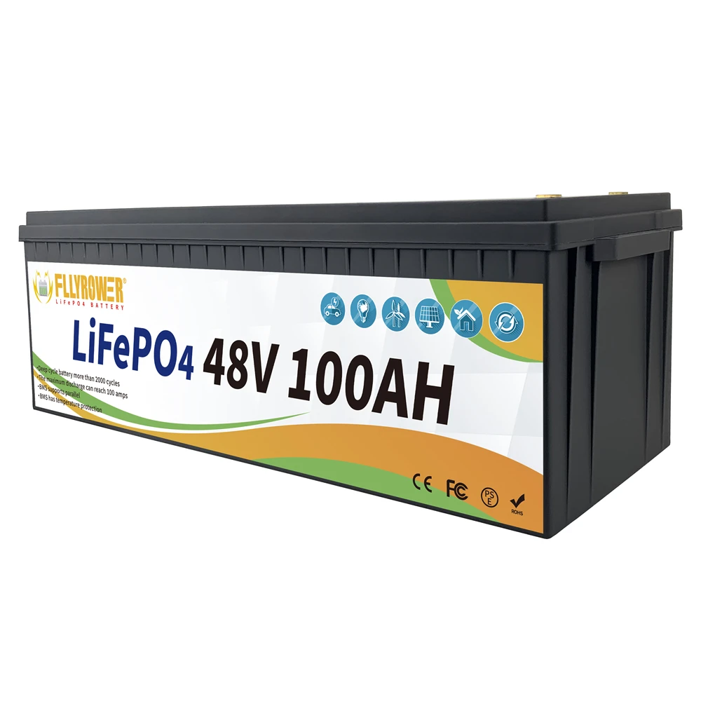 US/EU/Canada Stock LiFePO4 12v 24v 36v 48V100Ah Iron Phosphate Energy Battery Pack With BMS Supports Series And Parallel