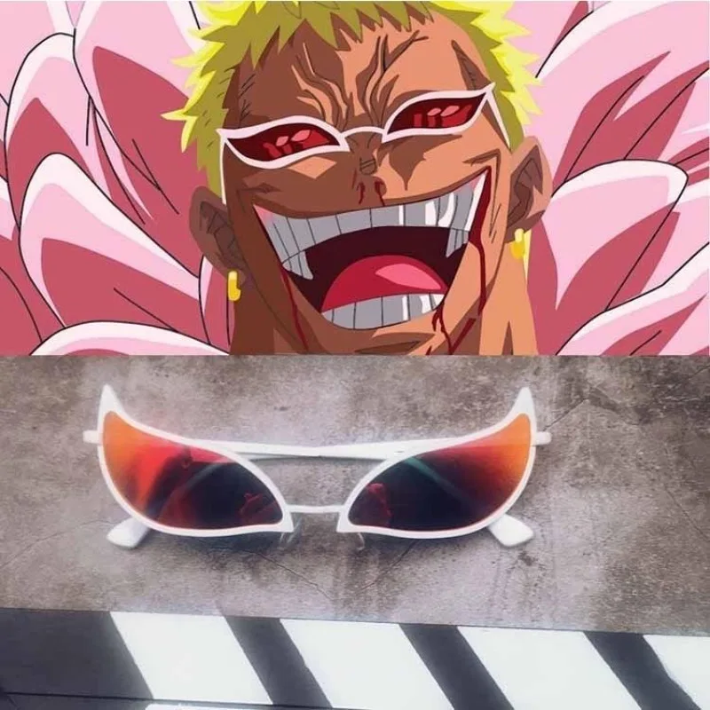 Anime Cartoon One Piece Doflamingo Same Style of Personalized Sunglasses 2D Decoration Men and Women Trendy Sunglasses