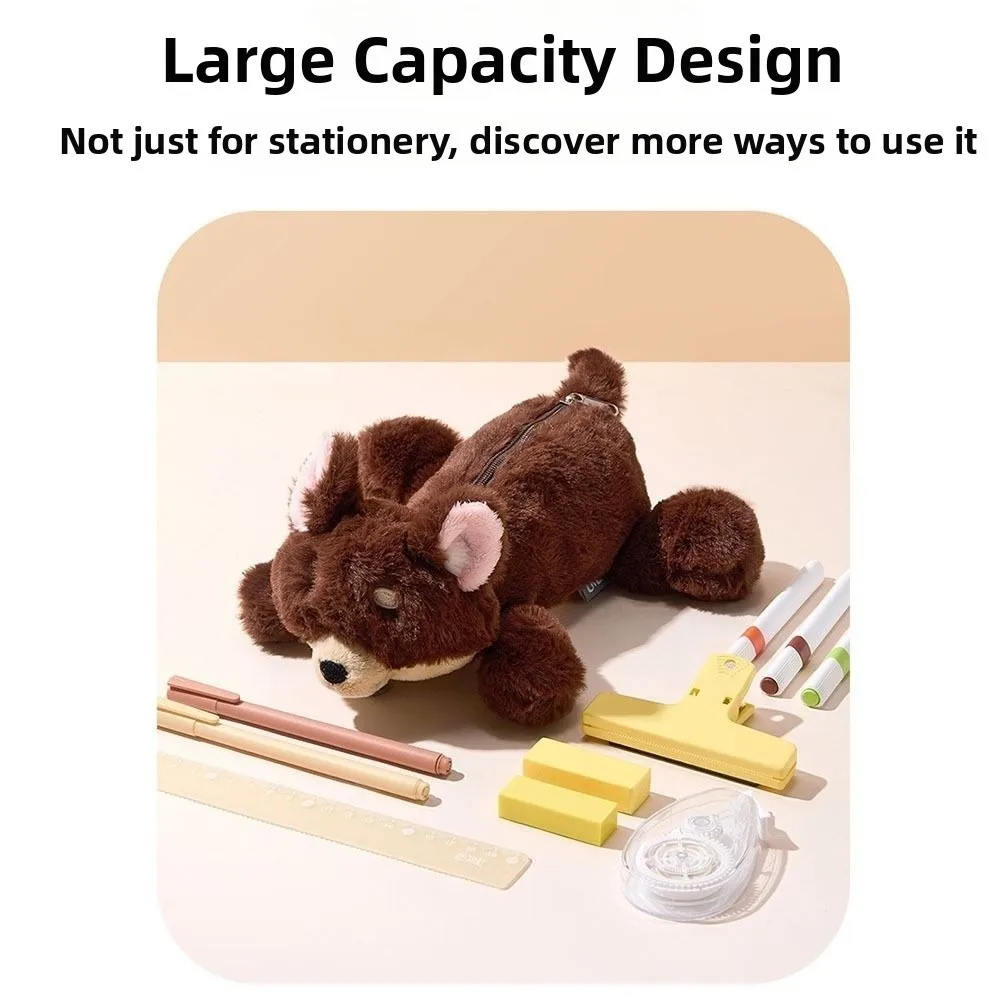 Creative Cartoon Animal Pen Bag Large Capacity Storage Bag Stationery Organizer Student