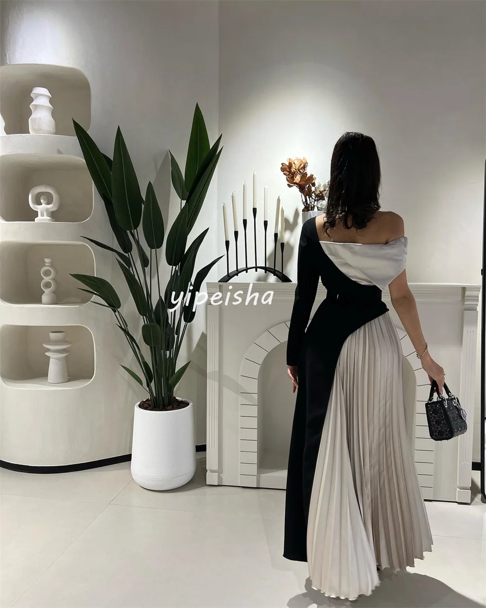 Customized Simple Exquisite Jersey Pleat Draped Sash A-line Off-the-shoulder Midi Dresses Homecoming Dresses Sizes Available Mat