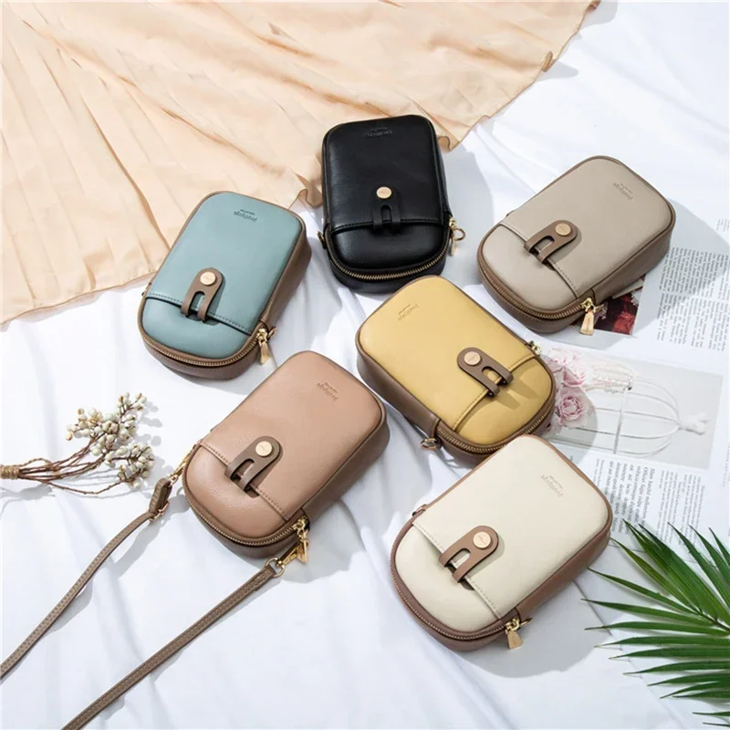 Fashion Small Crossbody Bags Women Mini PU Leather Shoulder Messenger Bag For Girls Yellow Bolsas Ladies Phone Purse Zipper Flap