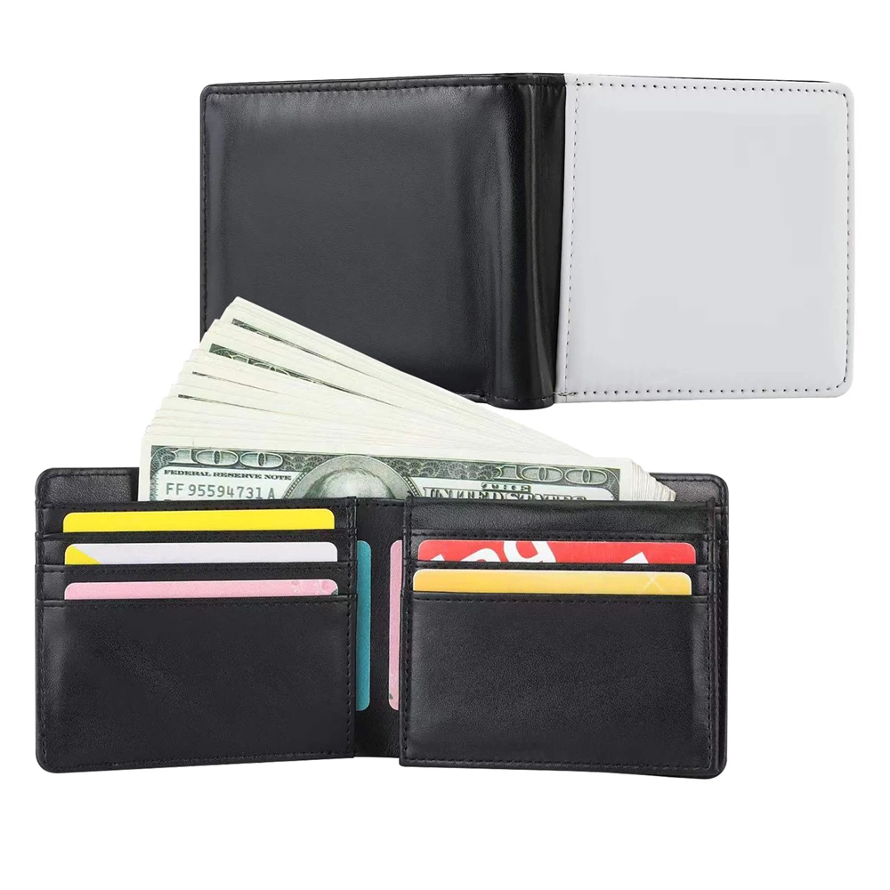 

10 Pcs Sublimation Blank Heat Transfer Pu Leather Short Wallet For DIY Sublimation Print Hot Photo Wallet Card Bag For Men/Women