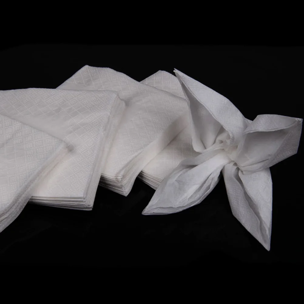 300 Sheets White Cocktail Napkins for Restaurant Drinks Paper Towel 2-Ply Dinner Square Tissue