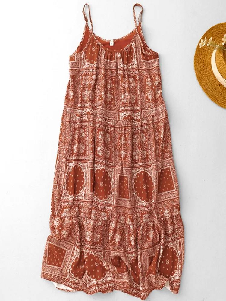 Retro floral impressão algodão linho cinta dr feminino verão fino viagem emagrecimento camada base svel dr a linha midi dr