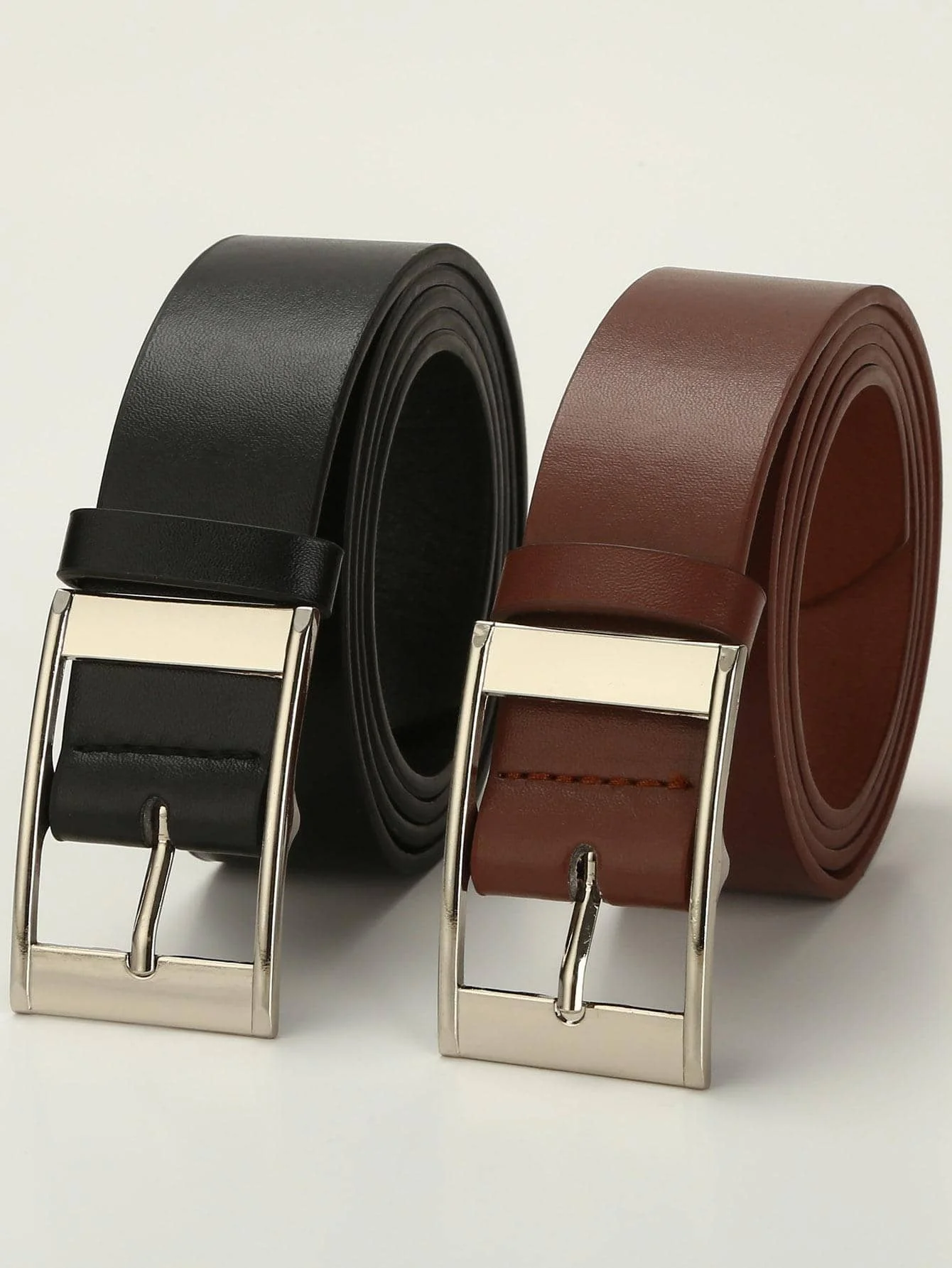 

2pcs Men Square Buckle Casual Belt For Daily Life Casual, Business, Boyfriend Husband Father Dad Men Gift, Outdoor, Vacation Street, Boho, Vintage