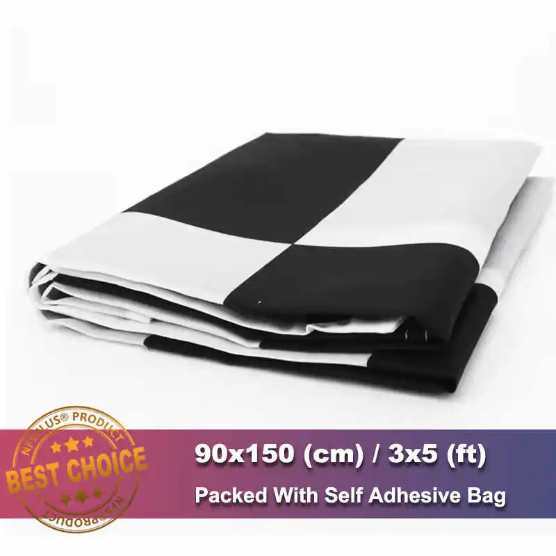 Auto Racing Checkered Flag F1 Sport Banner 90x150cm Polyester Black White Chequered Printed Brass Grommets Car Match Decoration