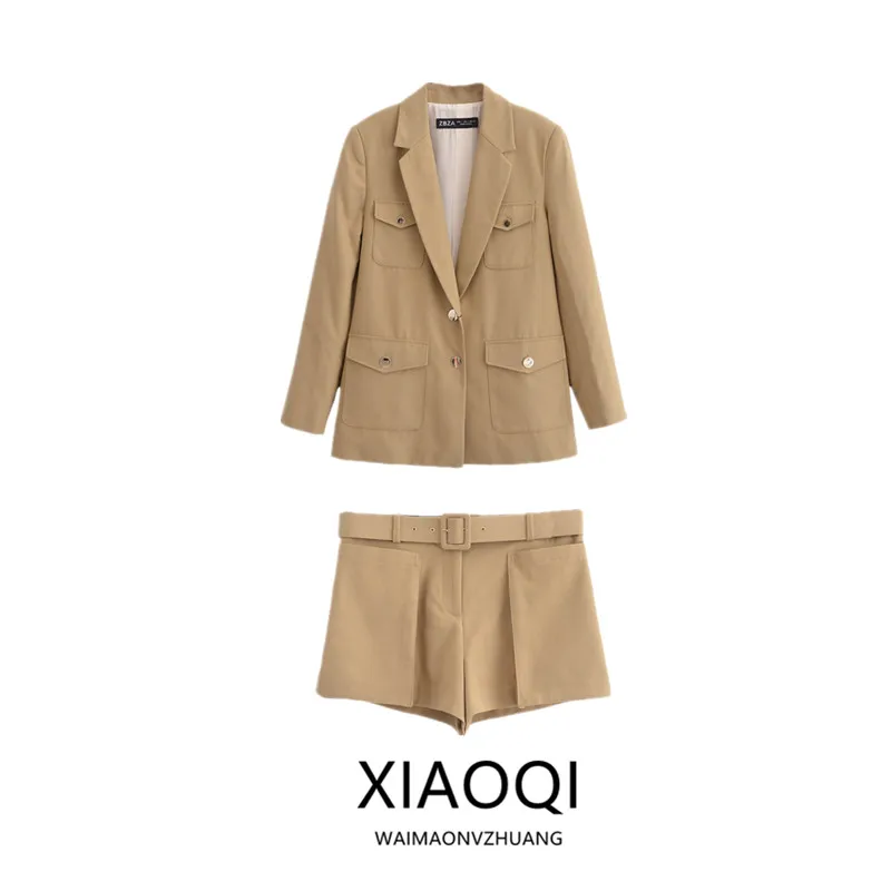 

Summer 2024 New Women's Faion Suit Set with ket Decor High Waist Skirt Pants High Quali Material Age 25-35 Years Old
