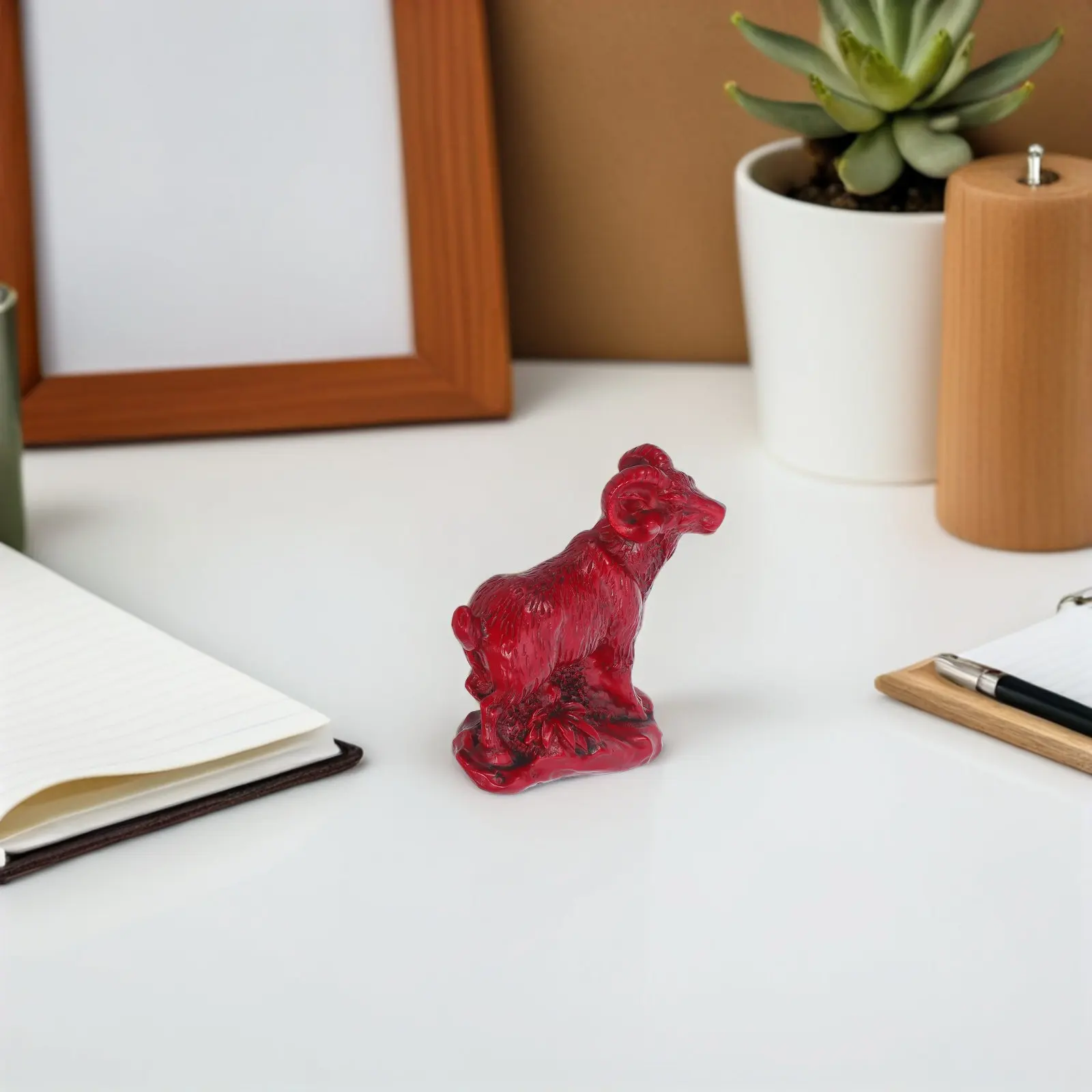 Resin Sheep Sculpture Chinese Zodiac 2027 Year of The Goat Statue Feng Shui Goat Decor for New Year Celebration Housewarming view 3