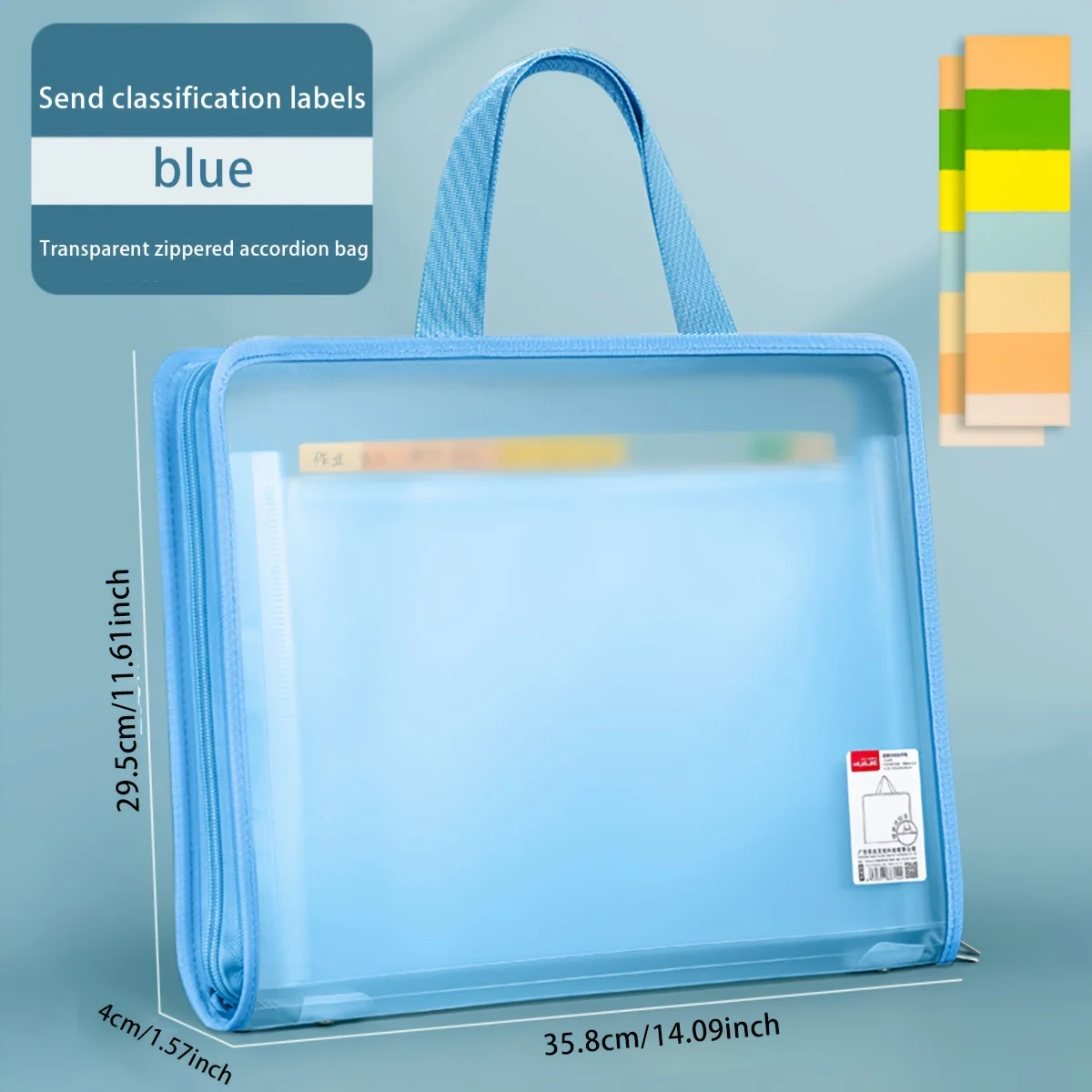 Imagem -02 - Bolsa de Órgão Tridimensional para Documentos Translúcidos Grande Capacidade à Prova Dágua para Estudantes Negócios Portátil Bolsa de Armazenamento com Zíper