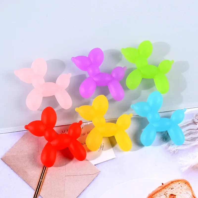 6Pcs Mini Resin Balloon Dog Lovely Colorful Accessories Hair Kawaii Home Decoration Earrings DIY Decorate