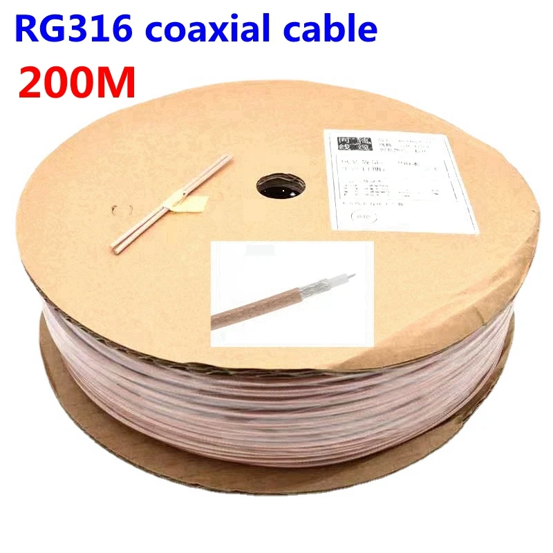 whole volume rg316 rg316 cabo coaxial fio branco preto marrom 50ohm 25 mm baixa perda 30ft friso conector entrega rapida rf 200m 01