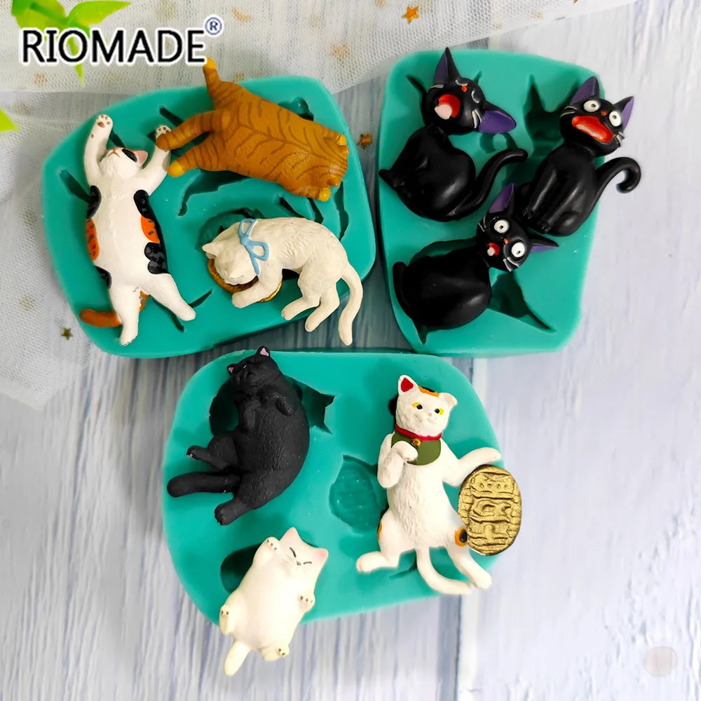 Cat Silicone Mold Cute Kitten Styles Baking Fondant Cake Decorating Tools Chocolate Sugar Cupcake DIY Kitchen Baking Mould