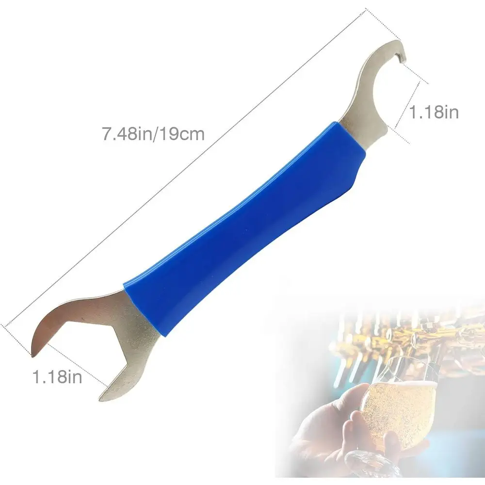Heavy-Duty Tap Wrench and Hex Nut Keg Spanner for Kegerator Installation