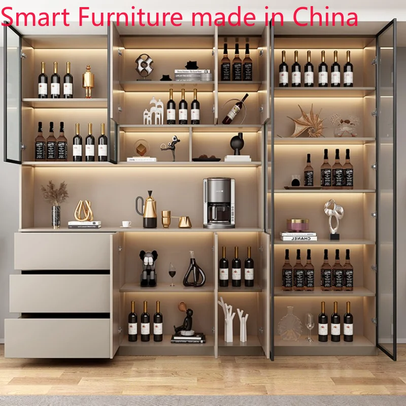 Corner Storage Wine Cabinets High Kitchen Wall Restaurant Wine Cabinets Luxury Living Room Estante Vinos Bar Furniture QF50JG