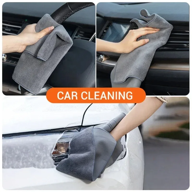 Double‑Sided Suede Coral Velvet Car Wash Towel Super Absorbent Lint‑Free Color‑Fast Thickened Cleaning Cloth For Vehicle Car