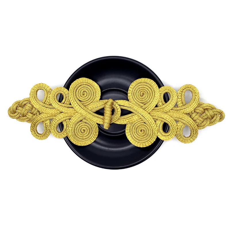 Two-Ring Four-Leaf Triangle Gold Silver Chinese Knot Pankou For Dress Gift Handmade Sewing Embroidery Accessories