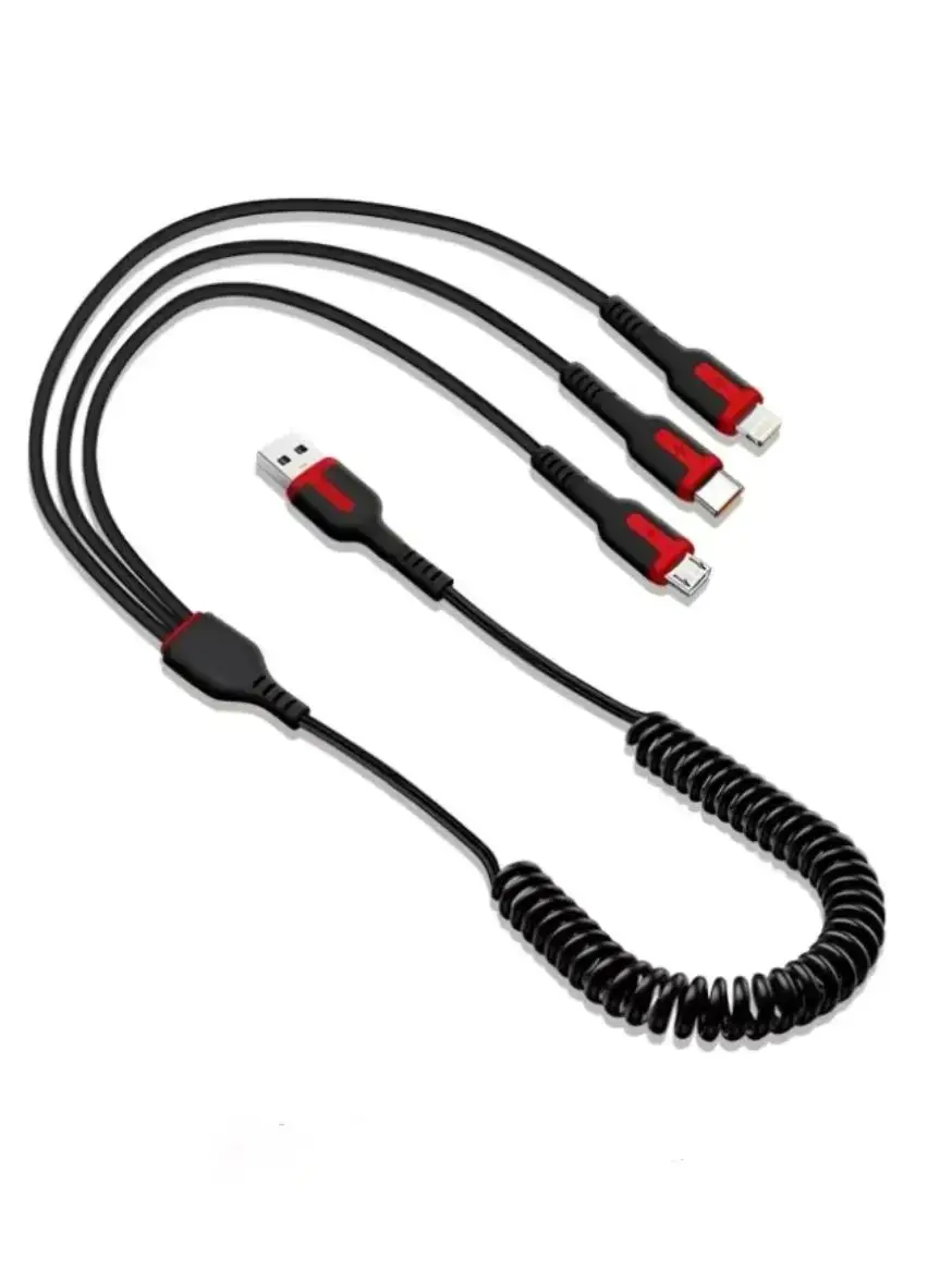 Multifunctional 3 in 1 Fast Charging Data Cable 100W For iPhone Xiaomi Huawei Micro USB FOR IOS Multiple Port Charging Cord