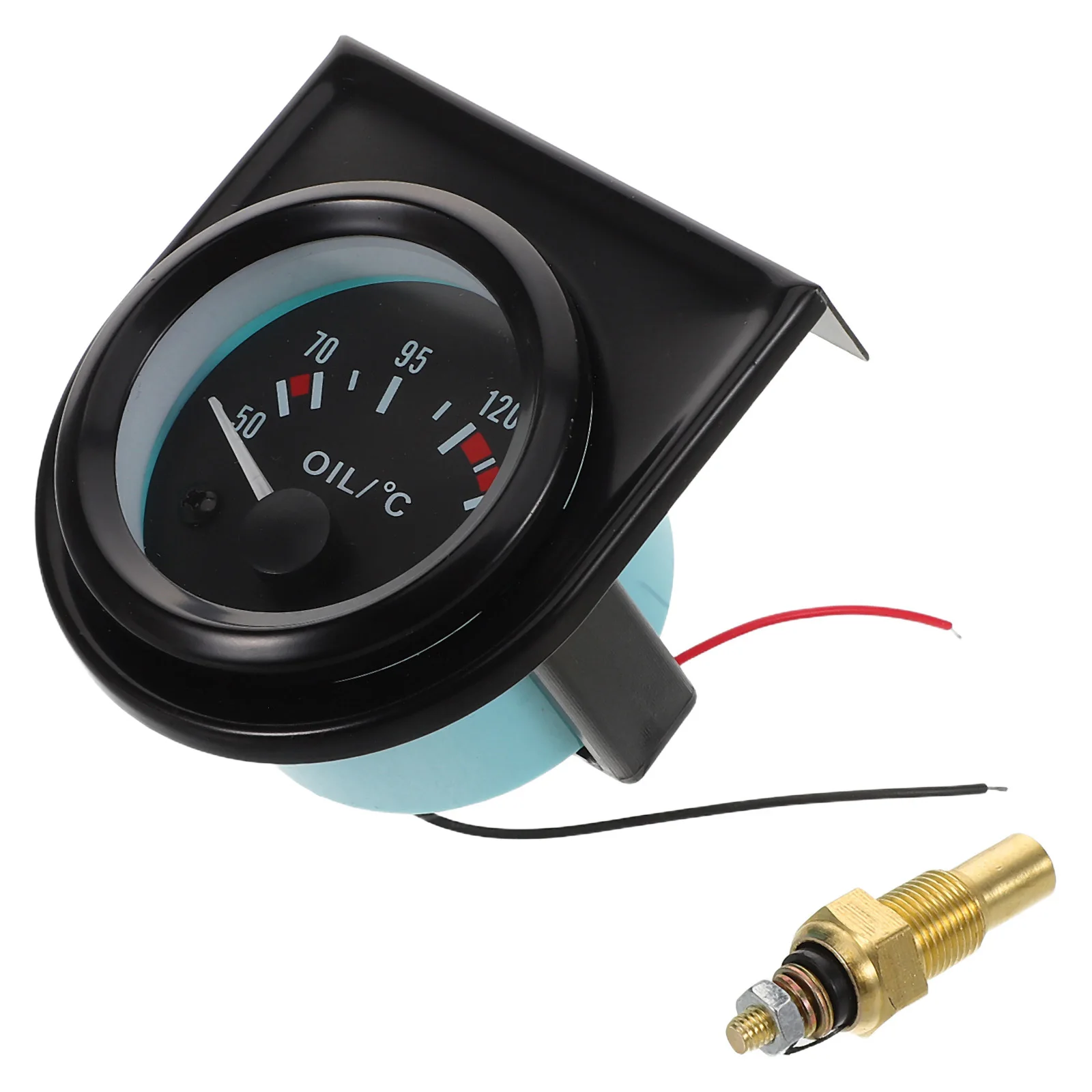 مقياس درجة حرارة زيت السيارات 50 إلى 150 درجة 12 فولت شاشة تناظرية معدنية سوداء لمراقبة درجة حرارة السيارة مقياس درجة حرارة الزيت #4