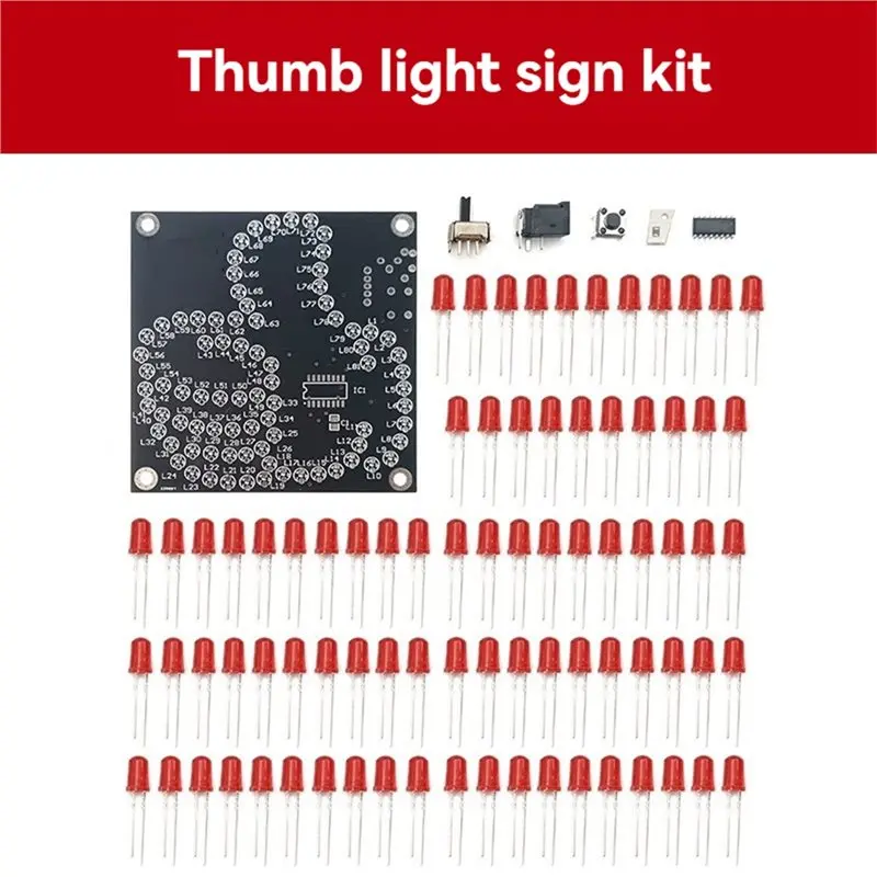 AS95-LED polegar fluindo kit de produção de luz diy kit eletrônico diodo emissor de luz microcontrolador kit de prática de solda