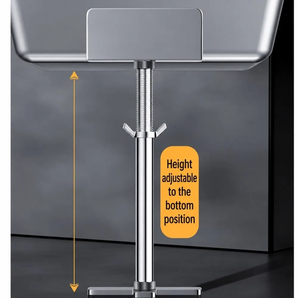 L-Shape Undermount Sink Brackets Adjustable Non-Slip Telescopic Table Legs Load Bearing Support Desk Support Foot Stand Cabinets