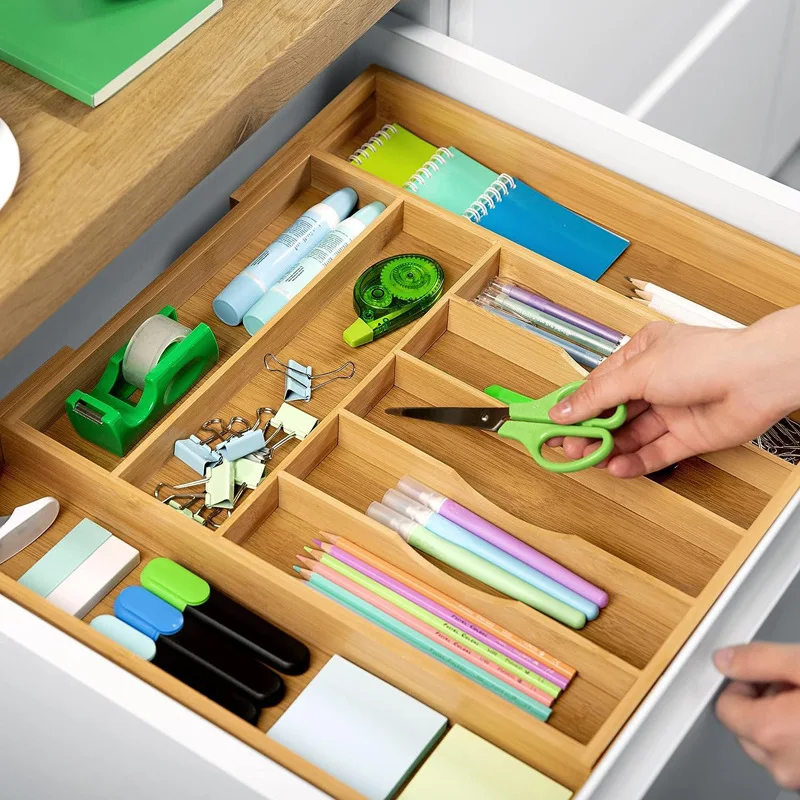 

Expandable Cutlery Tray Drawer Organizer Kitchen Utensil Storage Box Cosmetic Tray Knife Spoon Chopsticks Organizer Holder