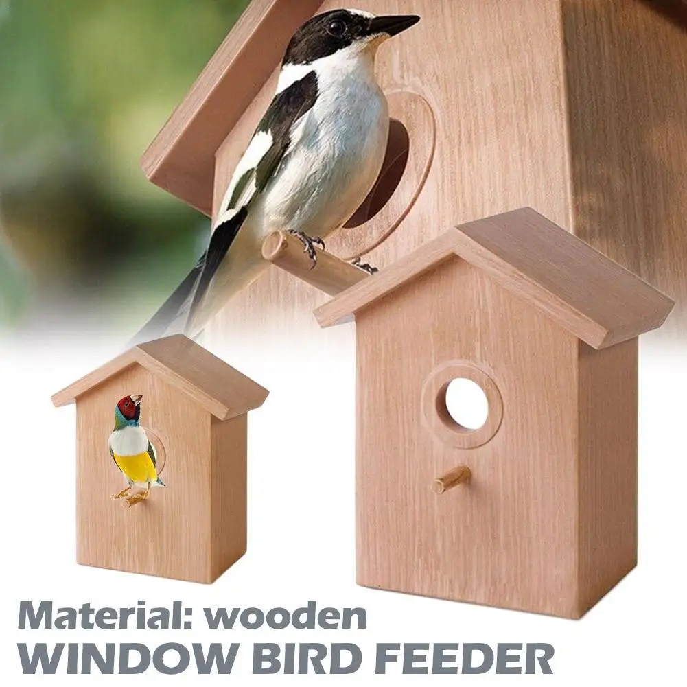 

1pcs Wooden Bird Feeder House Outdoor Decorative Weaved Hanging Birdhouses Pet Bedroom Cage Water Feeding System