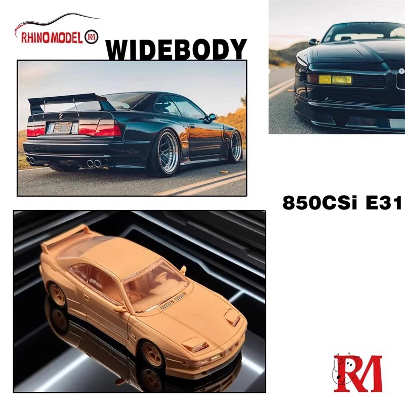 RM الكركدن 1:64 850 CSi E31 نموذج سيارة مصنوع من خليط معدني عريض