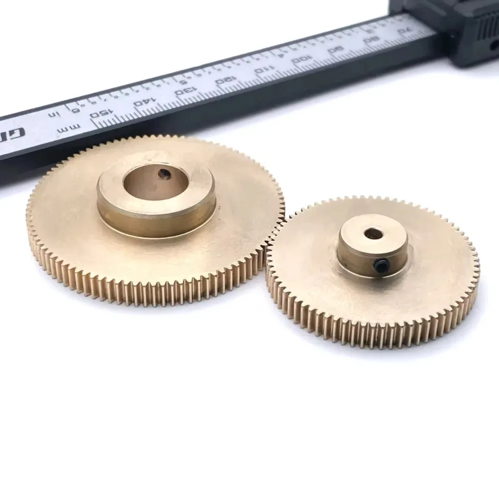 0.7M 64-79 Teeth Cylindrical Spur Copper Gear DIY Carving Machine CNC Accessory Boss Step gear