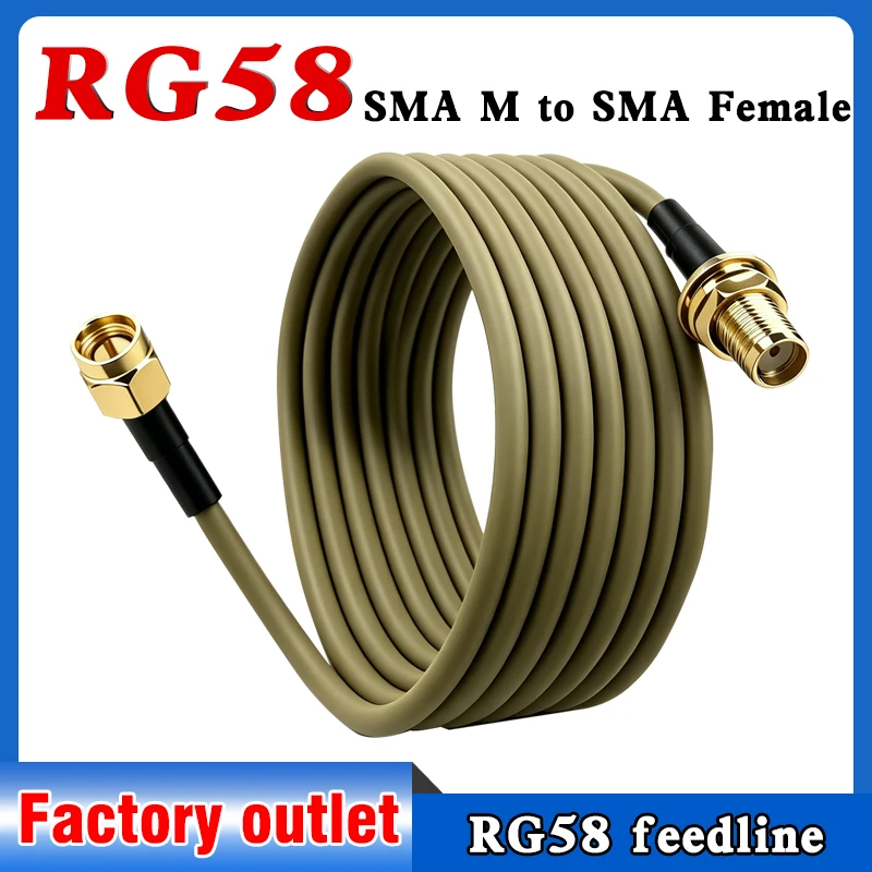 RG58 SMA Male to SMA Female 50Ohm Coaxial Cable Low Loss RF Coax Pigtail Antenna Extension for Walkie Talkie Ham Radio WiFi