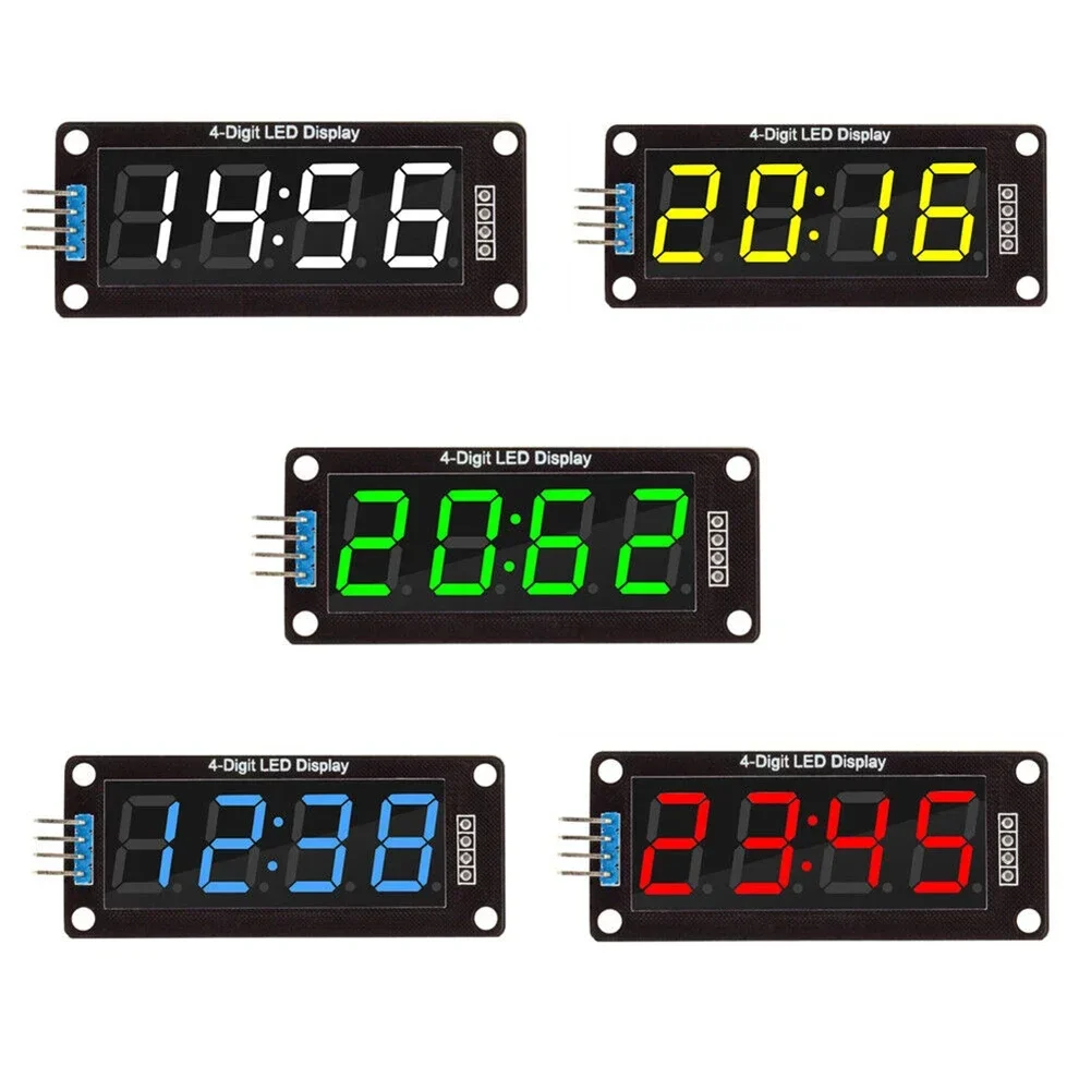 Módulo de pantalla LED Digital TM1637, 4 Bits, reloj de 12 Pines, 0,56 pulgadas, tubo de ánodo multicolor, paquete de placa de controlador de cuatro series