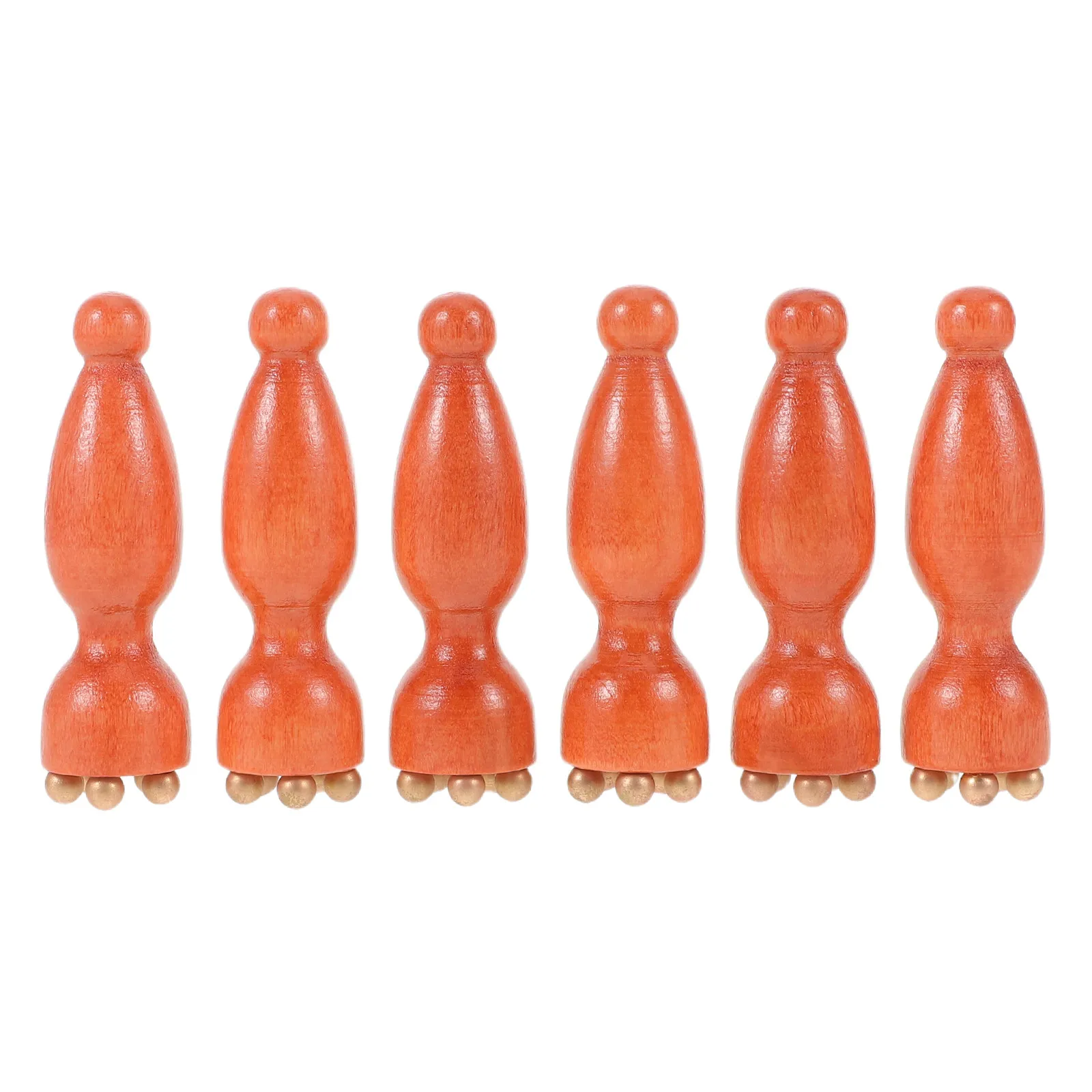 Lot de 6 outils de massage oculaire en bois, rouleau facial Lotus, bâton de massage manuel portable, outil de relaxation des points d'acupuncture oculaires, outil Gua Sha facial