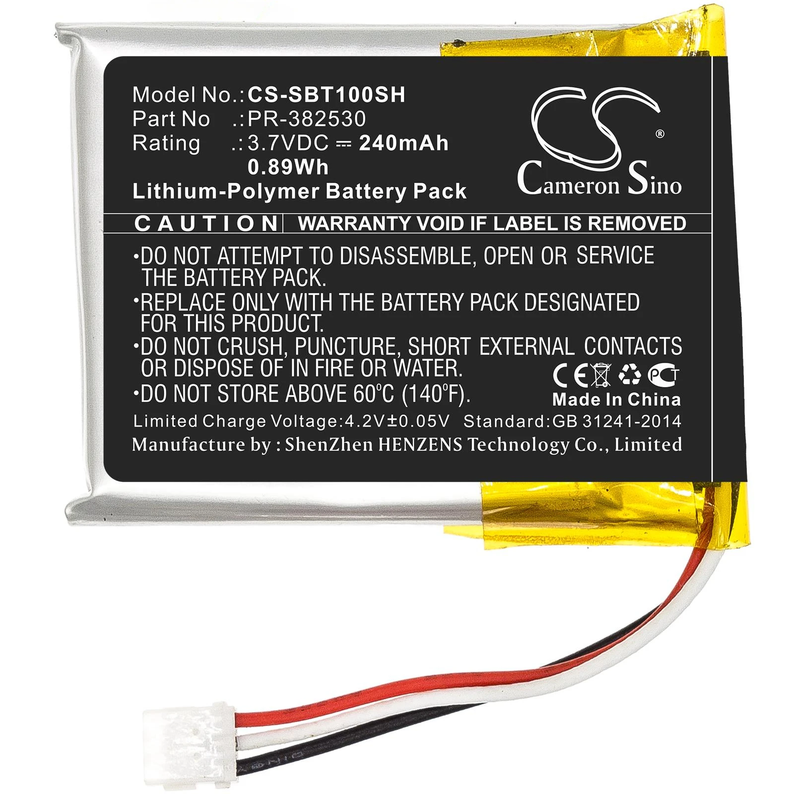 240mAh Battery PR-382530 for Suunto Ambit 1  2S 3 Li-Polymer 3.70V 240mAh / 0.89Wh