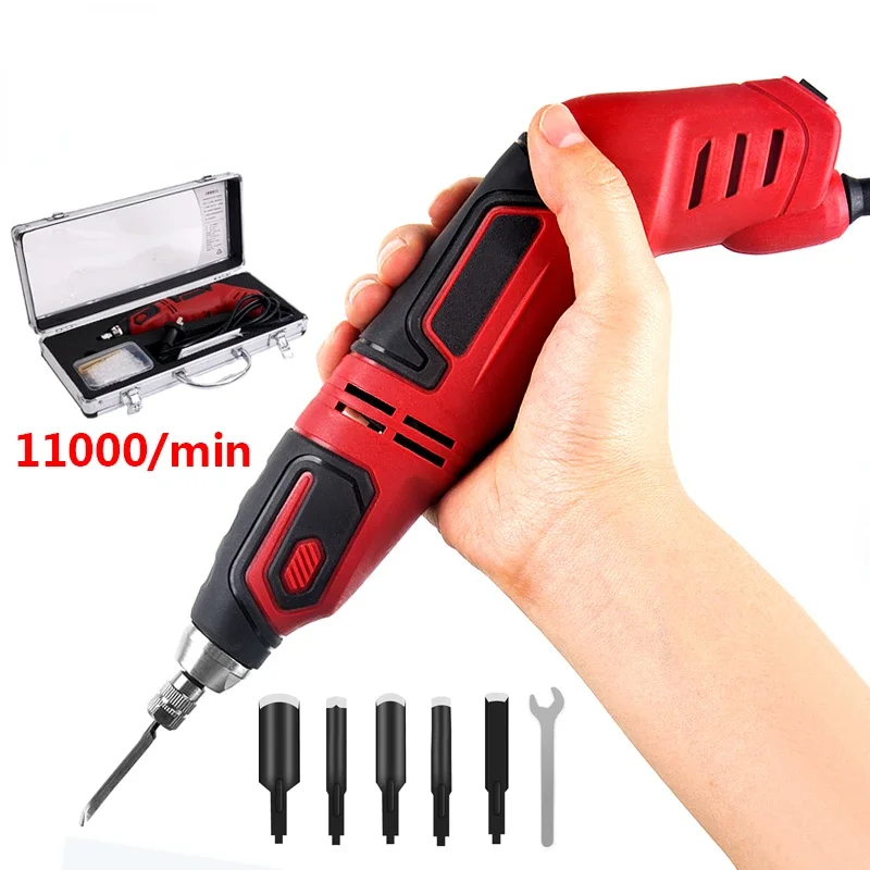 60W Electric Chisel Carpentry Root Carving Knife Tool Woodworking Engraving Machine Set Electric Carving Knife Chisel With Box