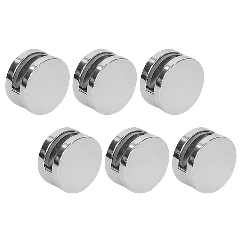 

6pcs Mirror Glass Clips Holders Wall Mounting Bathroom Mirrors Bracket Modern Sturdy Hardware Furniture Parts Glass Shelf