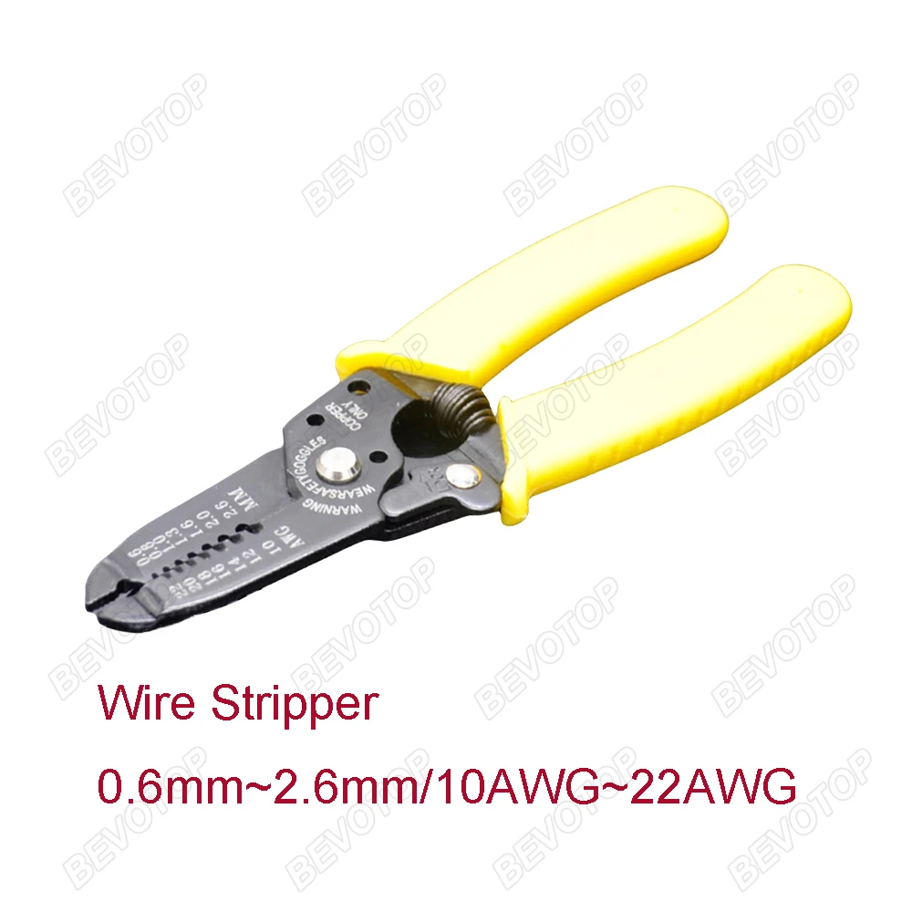 BEVOTOP Professional Wire Stripper Wire Cable Cutter Plier Electrician Tool 10AWG~22AWG Stripping Tools for RG174 RG316