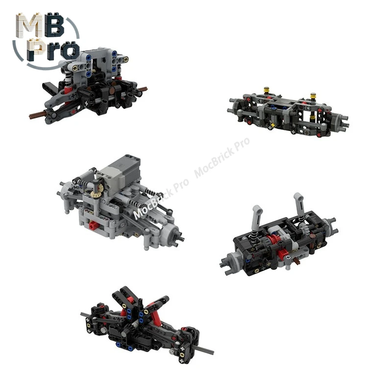 Functional Front Axle MOC Bricks Building Blocks Mechanical Component For Racing Truck Tractor Model Modification