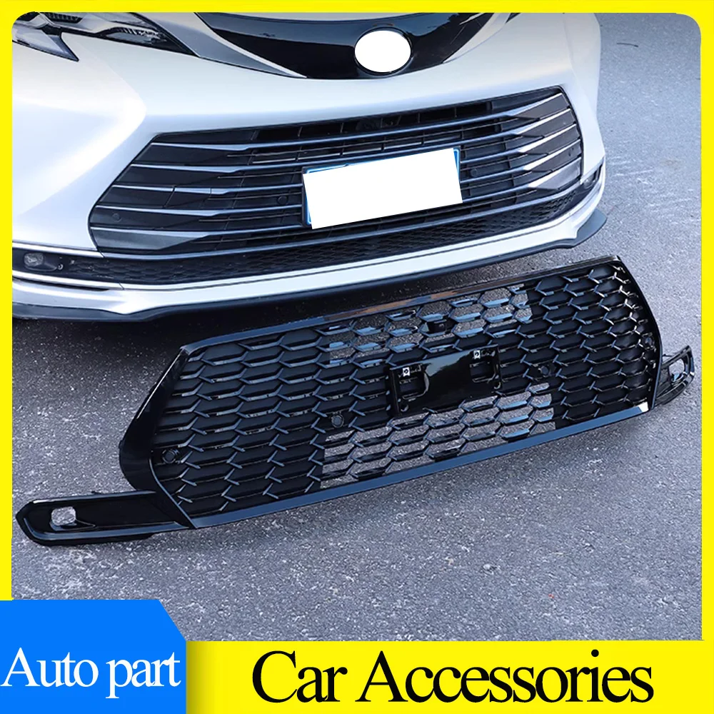 

Without parking sensor Grill Mask Grid Radiator Grille Front Bumper Net Fog Lamp Frame Assembly For Toyota Sienna