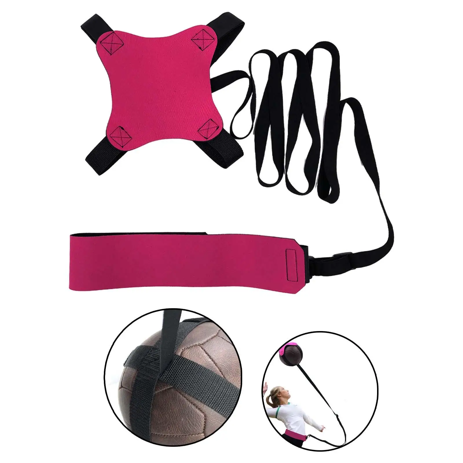 Adjustable Volleyball Training Belt Elastic Rope with Ball Holder Solo Practice Equipment for Arm Swing Technique Toss Drill for