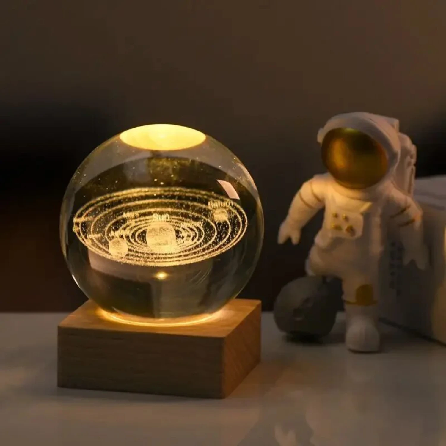 Lampe de Nuit Boule de Clip, Inspirée du Thème Solaire, Partie de la Série Créative Voie Lactée Cosmos, Lits Parfaits