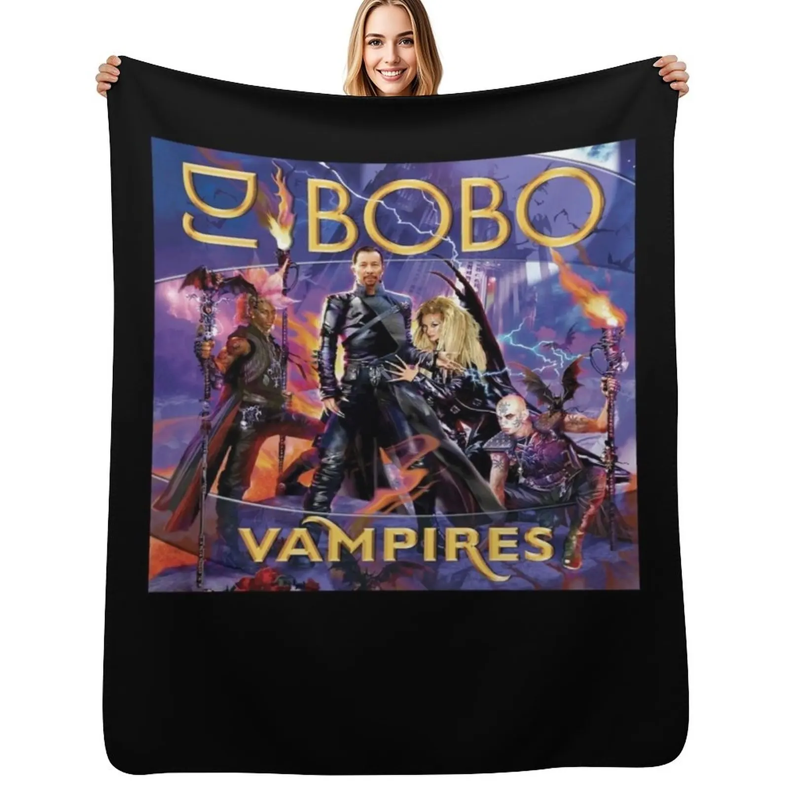 

DJ BoBo Vampires Album Cover Throw Blanket Softest Cute christmas gifts Luxury St Blankets